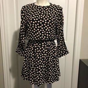 Zara Black and Cream Polka Dot Mini Dress
